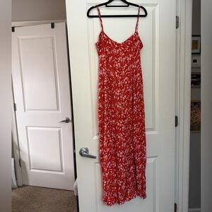 Urban Outfitters Red Floral Maxi Romper